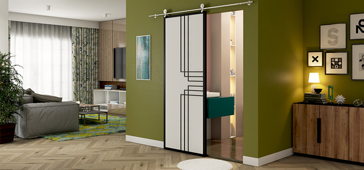 sliding bathroom door installation in Winter Garden